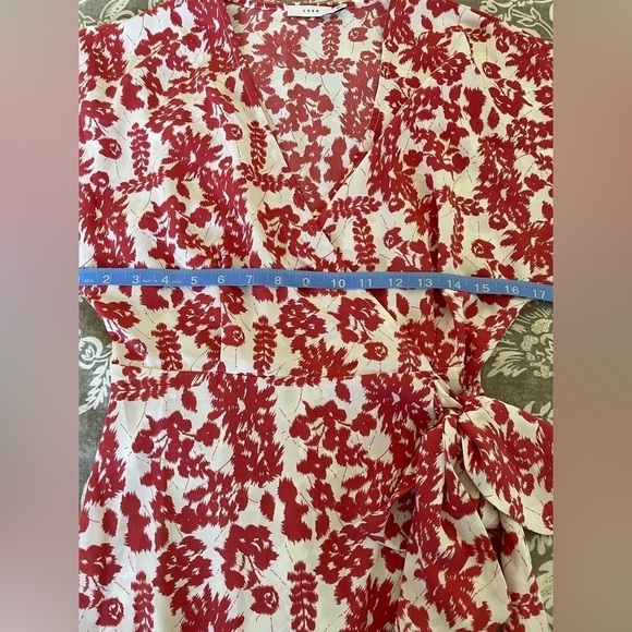 Lush Floral Wrap Maxi MIDI Dress short sleeve small - Picture 10 of 11